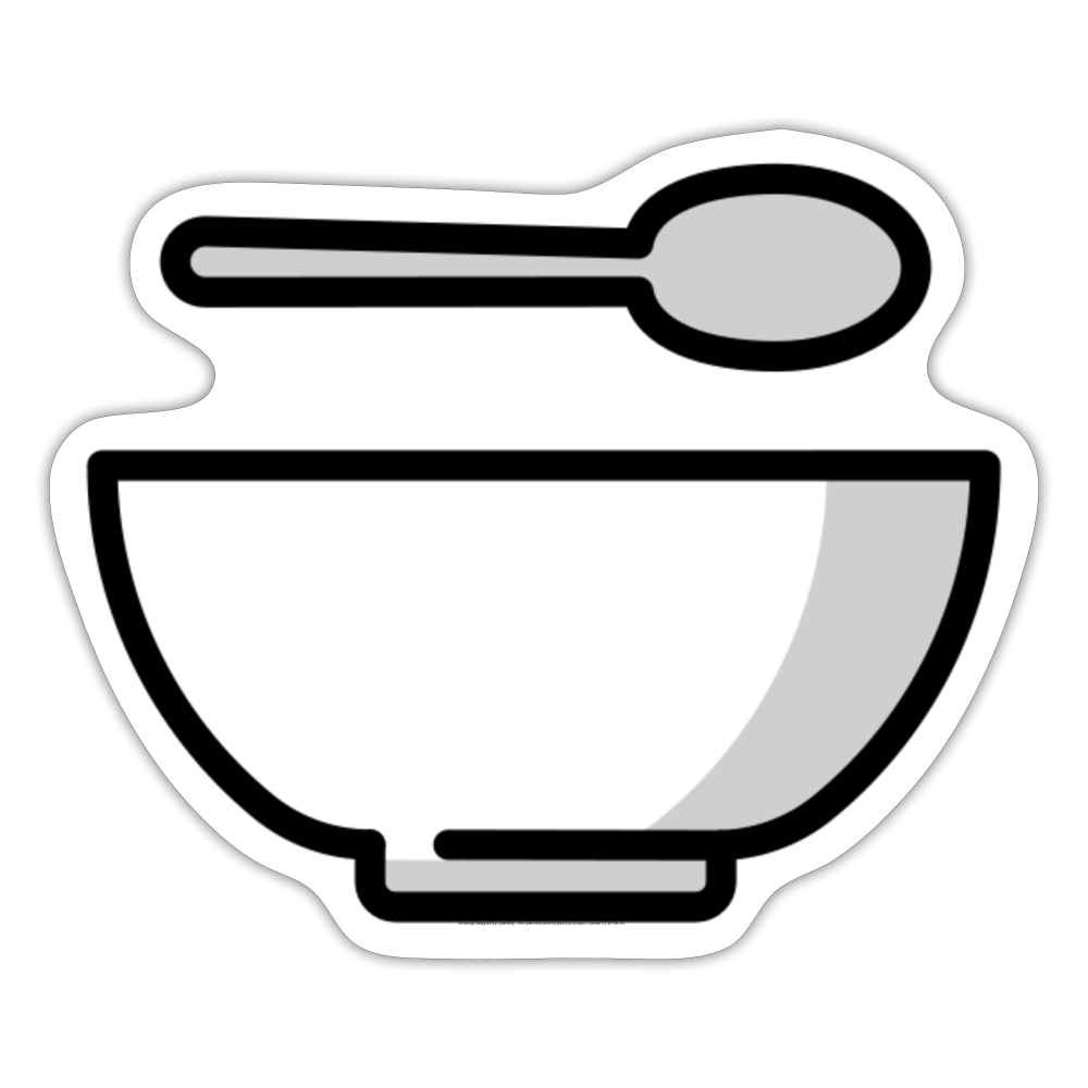 Bowl with Spoon Moji Sticker - Emoji.Express - white matte