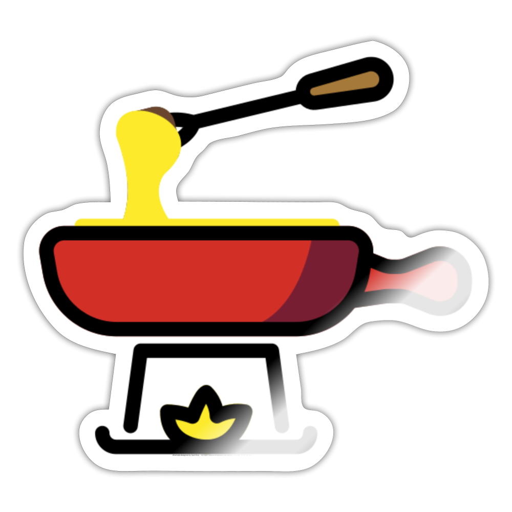 Fondue Moji Sticker - Emoji.Express - white glossy