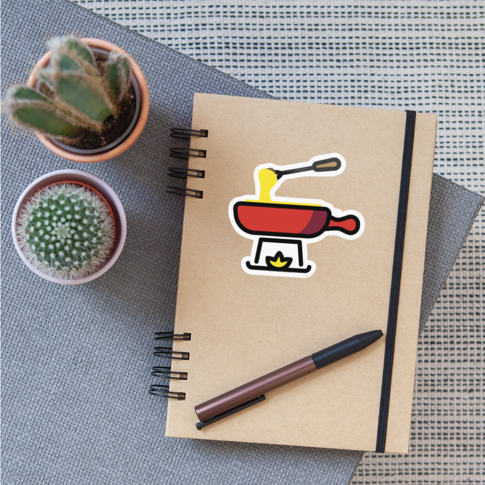 Fondue Moji Sticker - Emoji.Express - white glossy