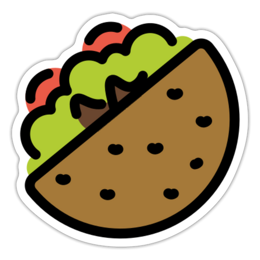 Stuffed Flatbread Moji Sticker - Emoji.Express - white matte