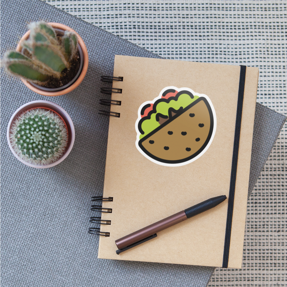 Stuffed Flatbread Moji Sticker - Emoji.Express - white matte