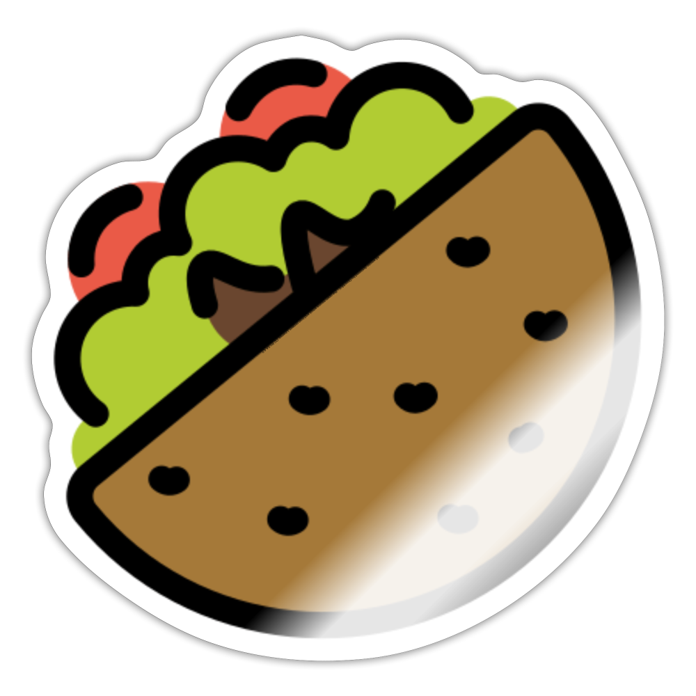 Stuffed Flatbread Moji Sticker - Emoji.Express - white glossy