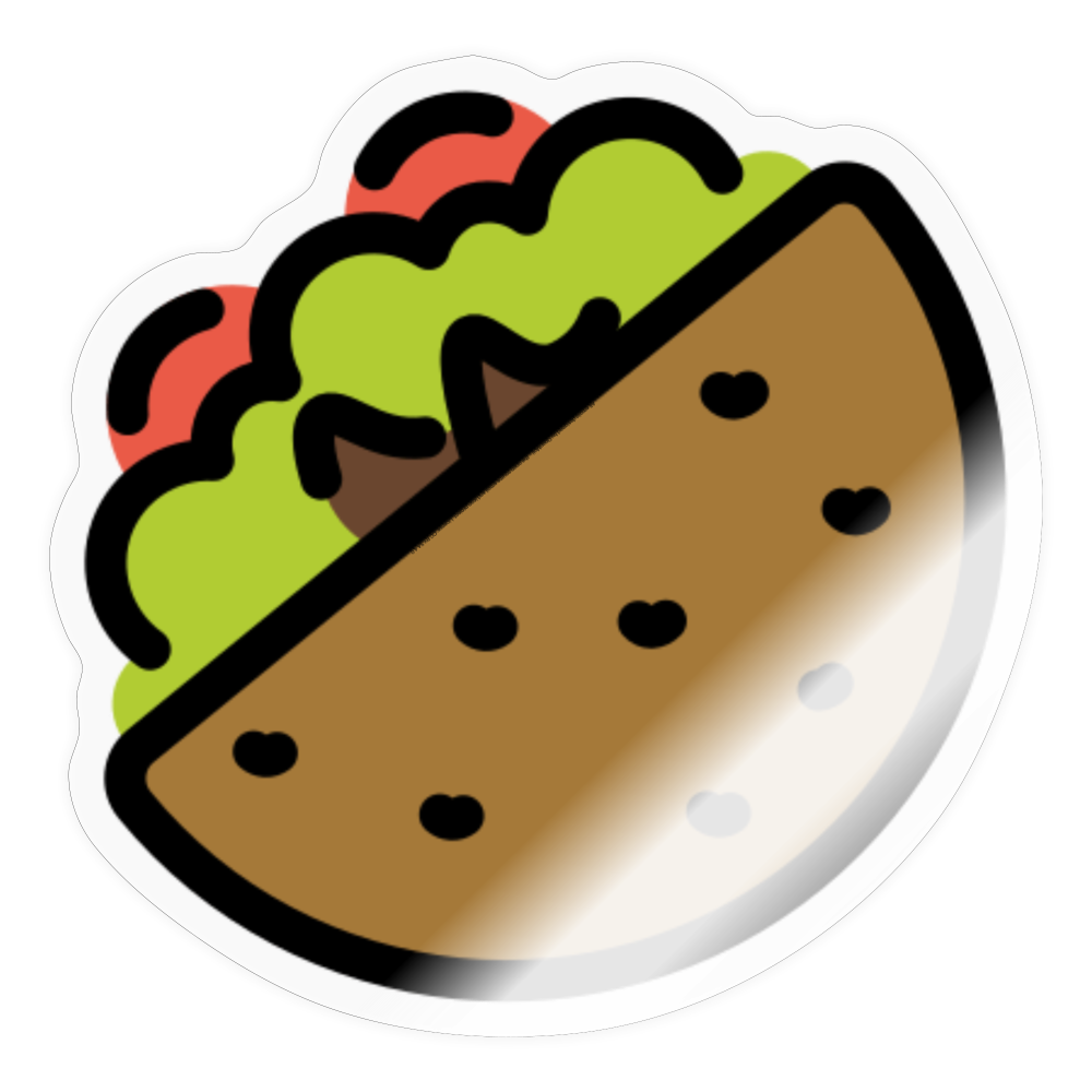 Stuffed Flatbread Moji Sticker - Emoji.Express - transparent glossy