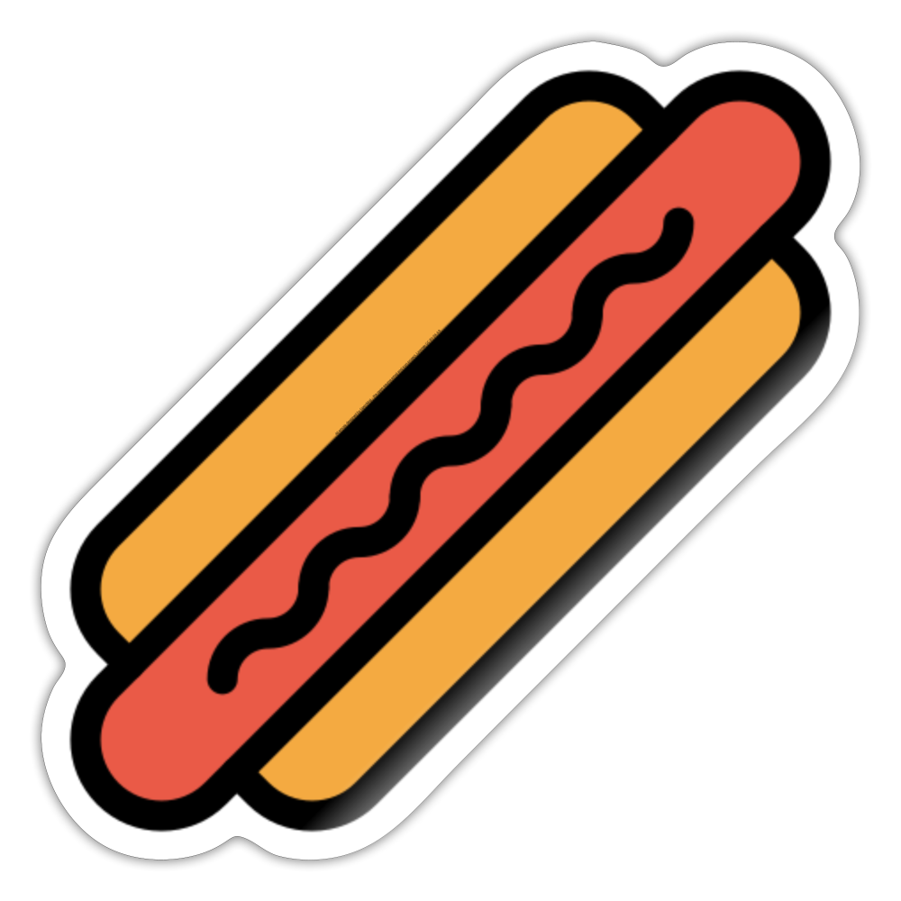 Hot Dog Moji Sticker - Emoji.Express - white glossy