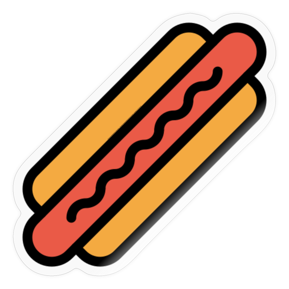 Hot Dog Moji Sticker - Emoji.Express - transparent glossy