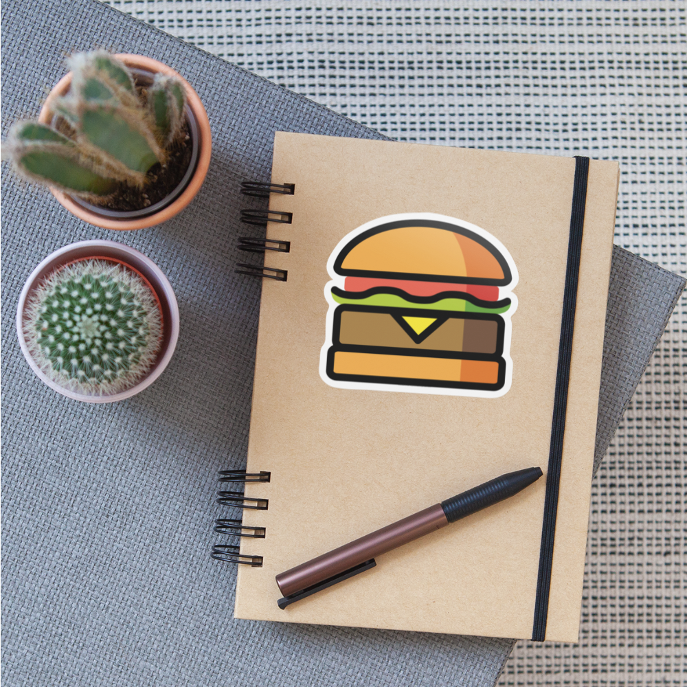 Hamburger Moji Sticker - Emoji.Express - white matte