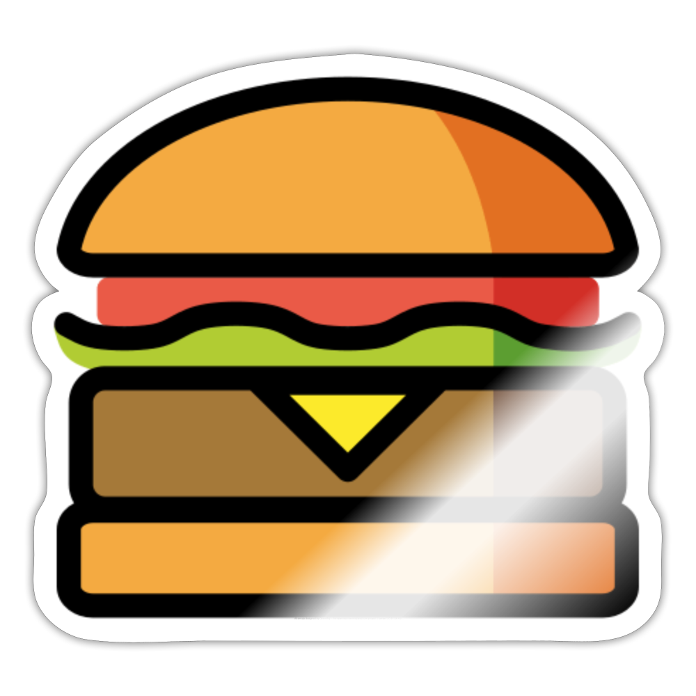 Hamburger Moji Sticker - Emoji.Express - white glossy