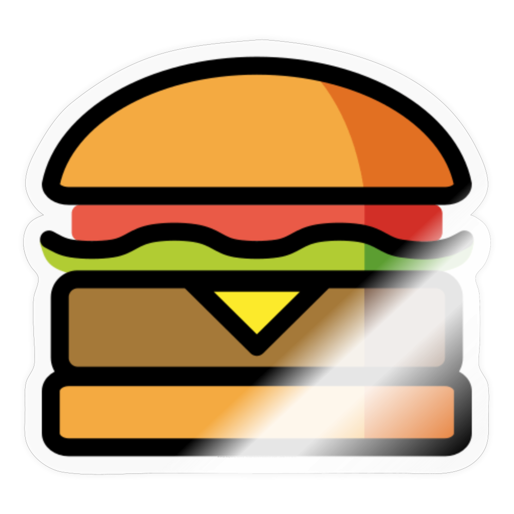 Hamburger Moji Sticker - Emoji.Express - transparent glossy