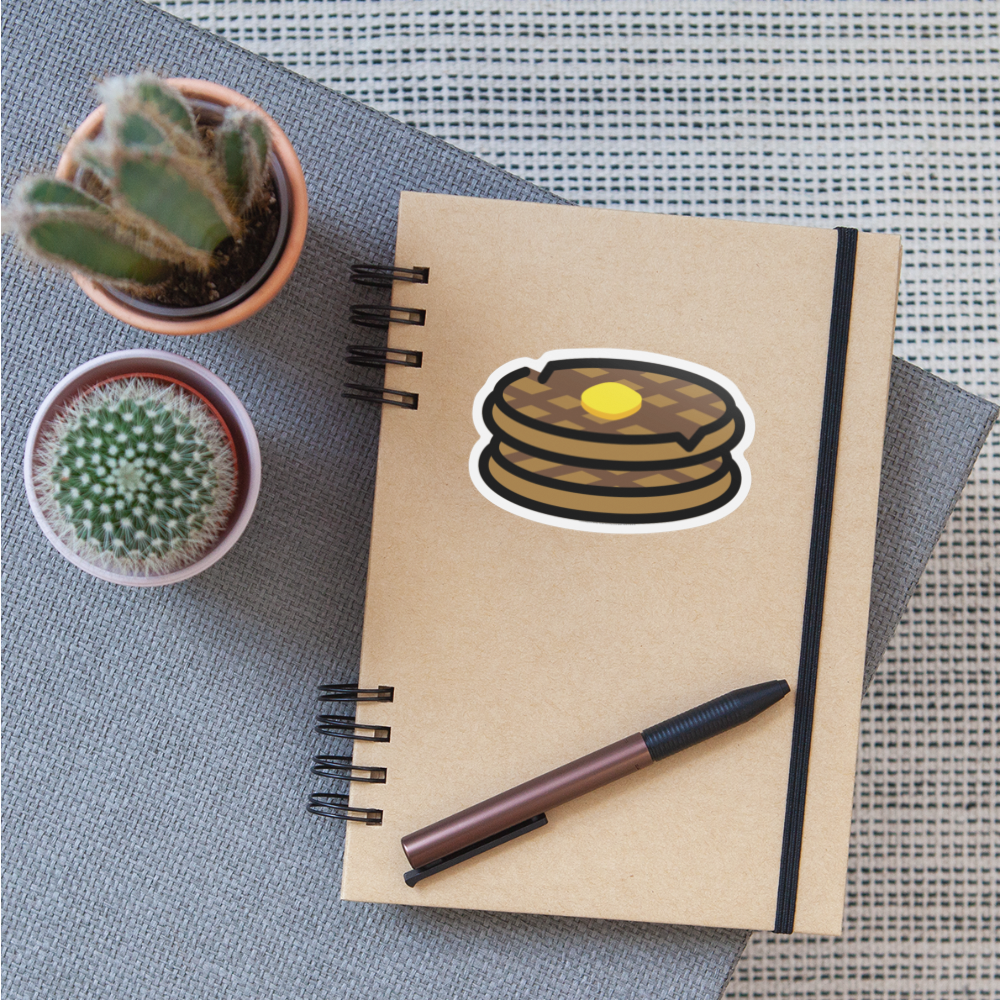 Waffles Moji Sticker - Emoji.Express - white matte