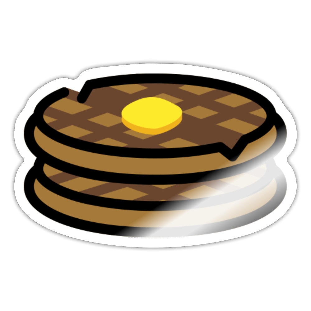 Waffles Moji Sticker - Emoji.Express - white glossy