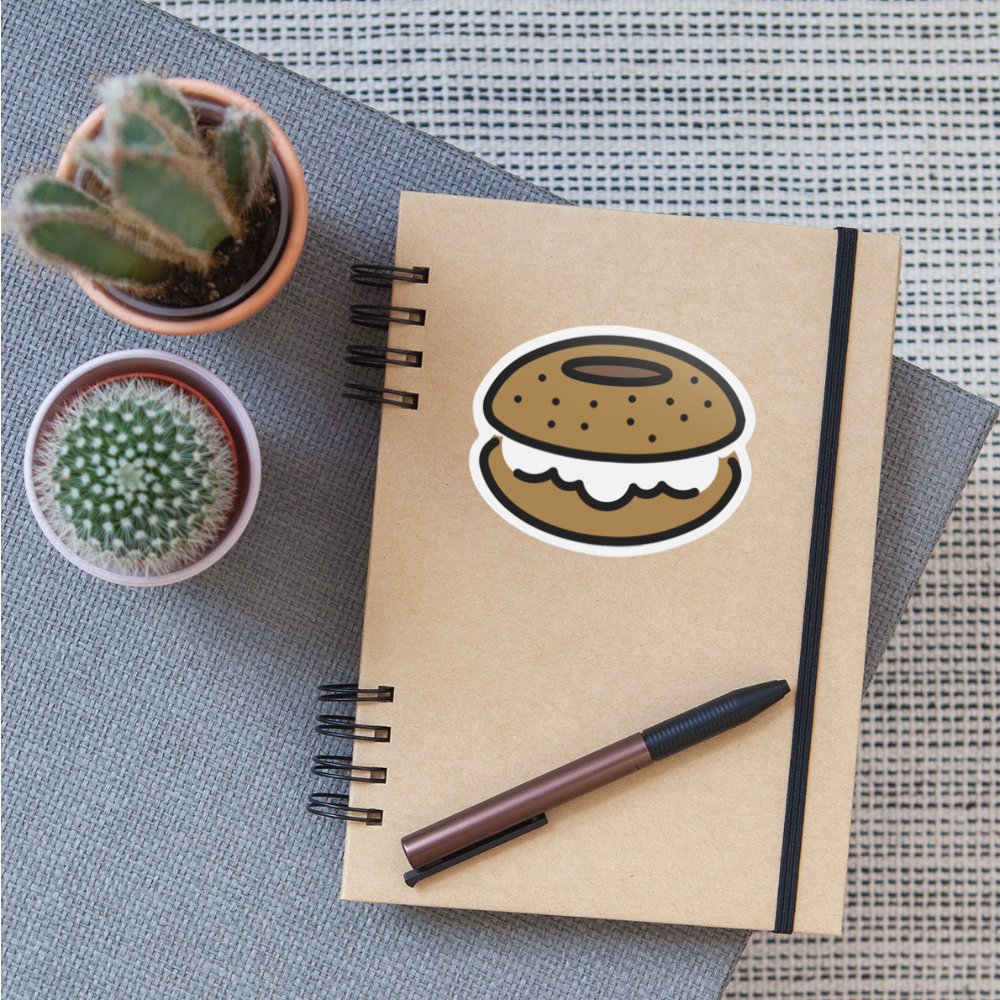 Bagel Moji Sticker - Emoji.Express - white matte