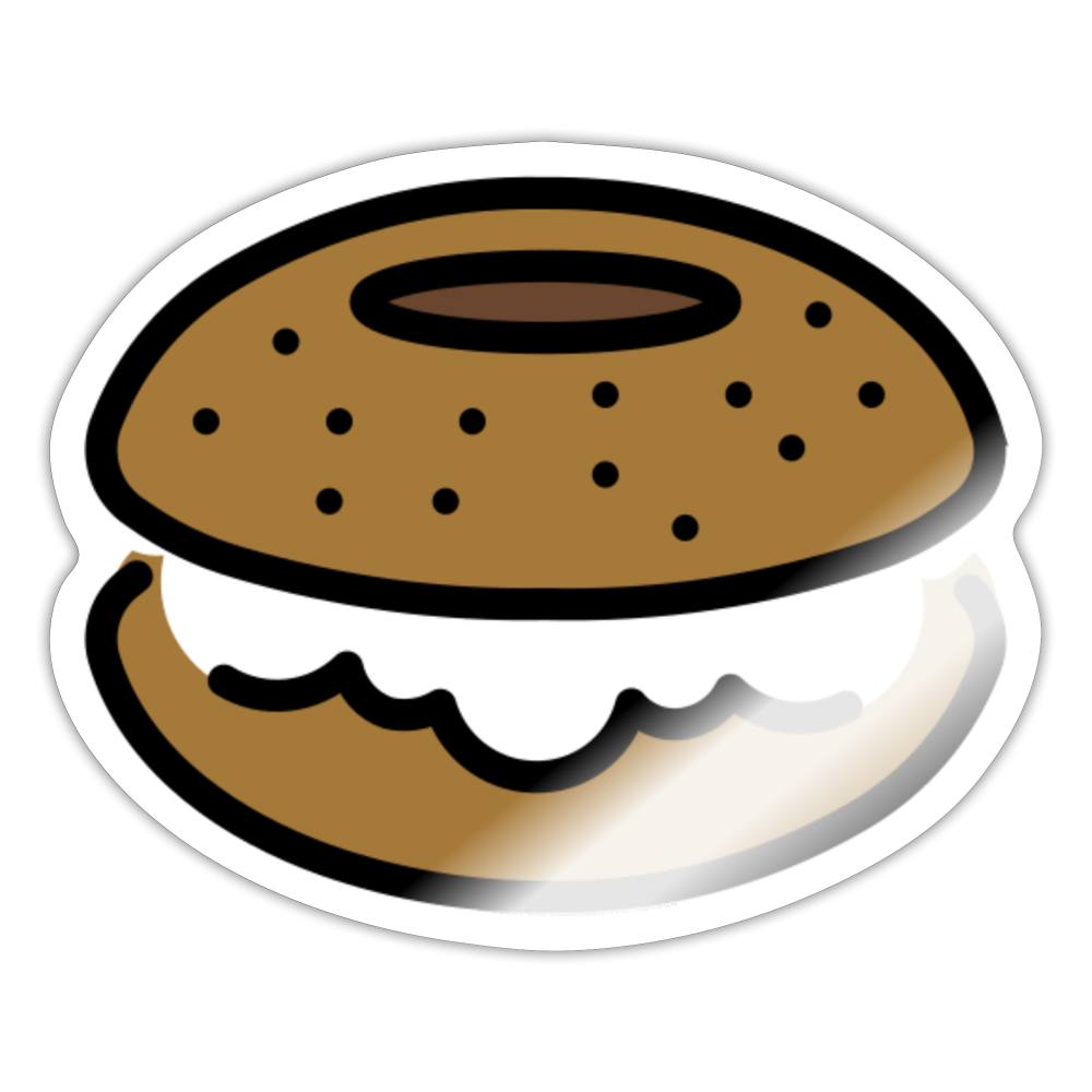 Bagel Moji Sticker - Emoji.Express - white glossy