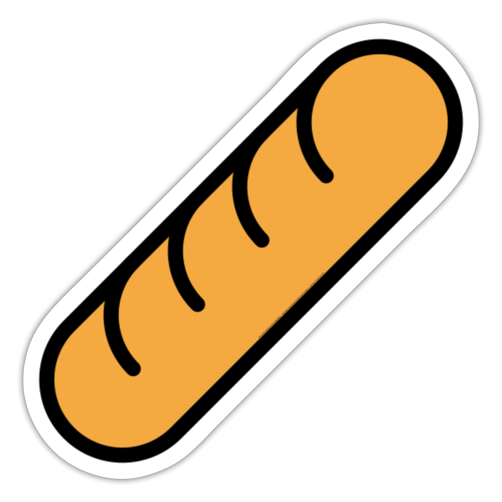 Baguette Bread Moji Sticker - Emoji.Express - white matte