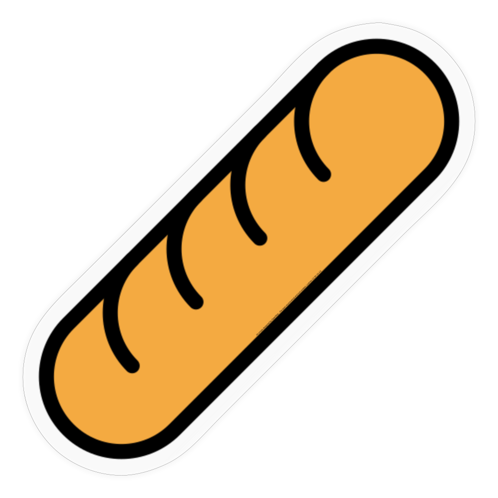 Baguette Bread Moji Sticker - Emoji.Express - transparent glossy