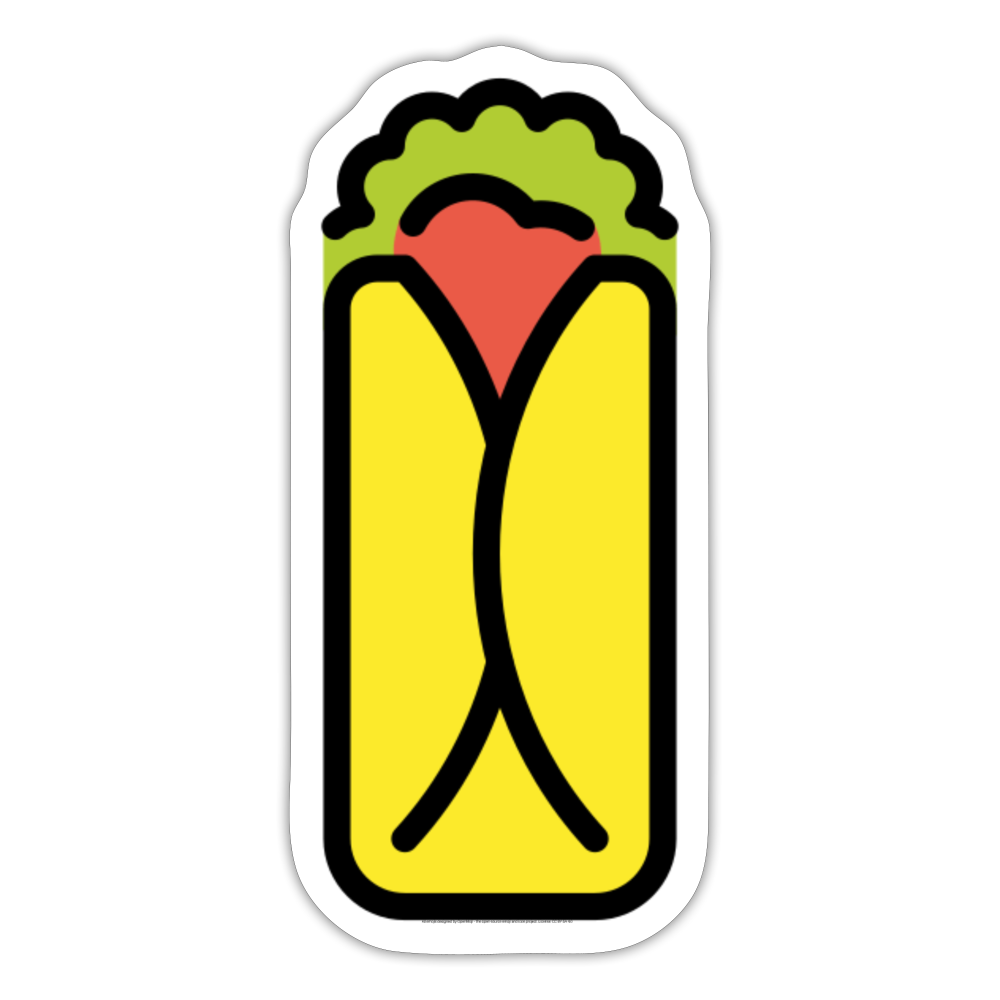 Burrito Moji Sticker - Emoji.Express - white matte