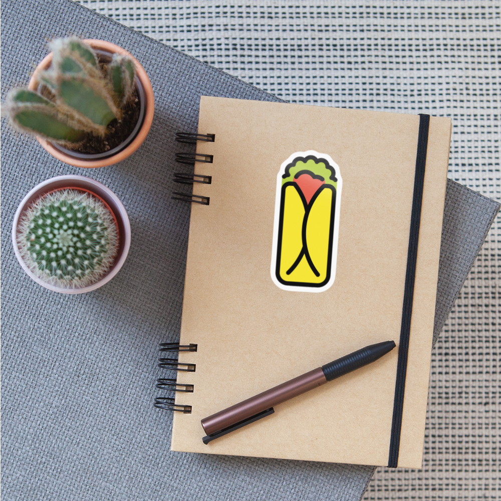 Burrito Moji Sticker - Emoji.Express - white glossy