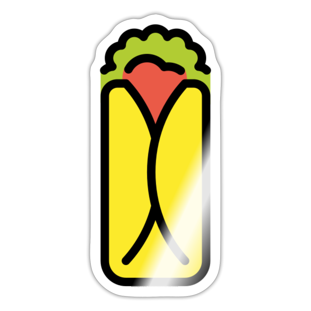 Burrito Moji Sticker - Emoji.Express - white glossy