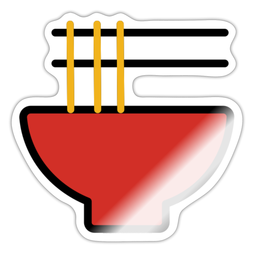 Steaming Bowl Moji Sticker - Emoji.Express - white glossy