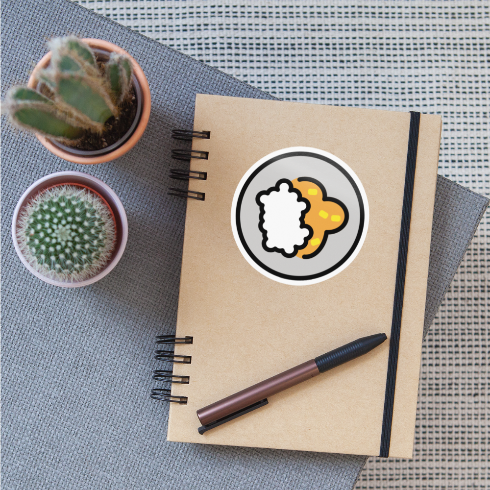 Curry Rice Moji Sticker - Emoji.Express - white glossy