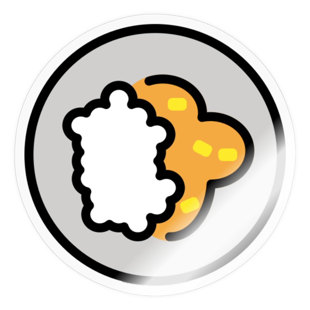 Curry Rice Moji Sticker - Emoji.Express - transparent glossy