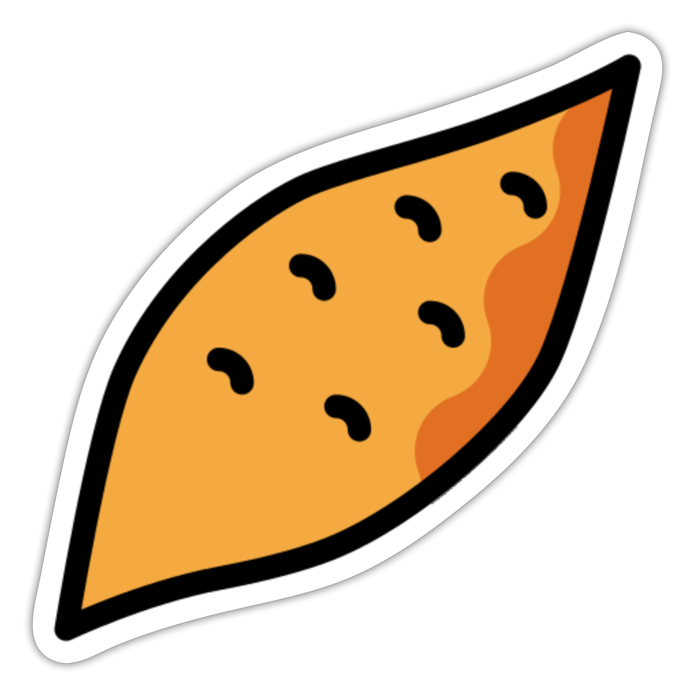Roasted Sweet Potato Moji Sticker - Emoji.Express - white matte