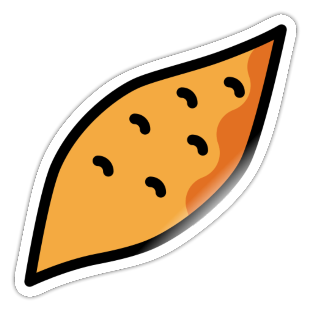 Roasted Sweet Potato Moji Sticker - Emoji.Express - white glossy