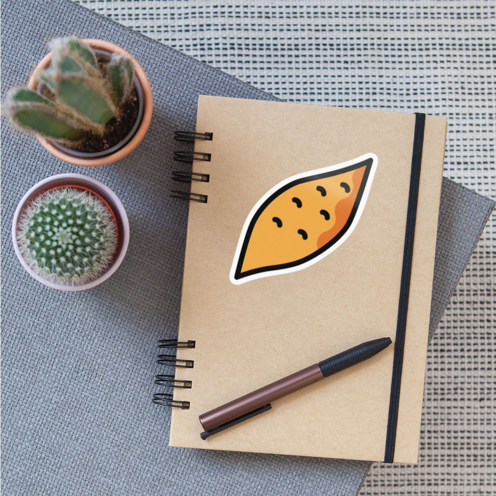 Roasted Sweet Potato Moji Sticker - Emoji.Express - white glossy