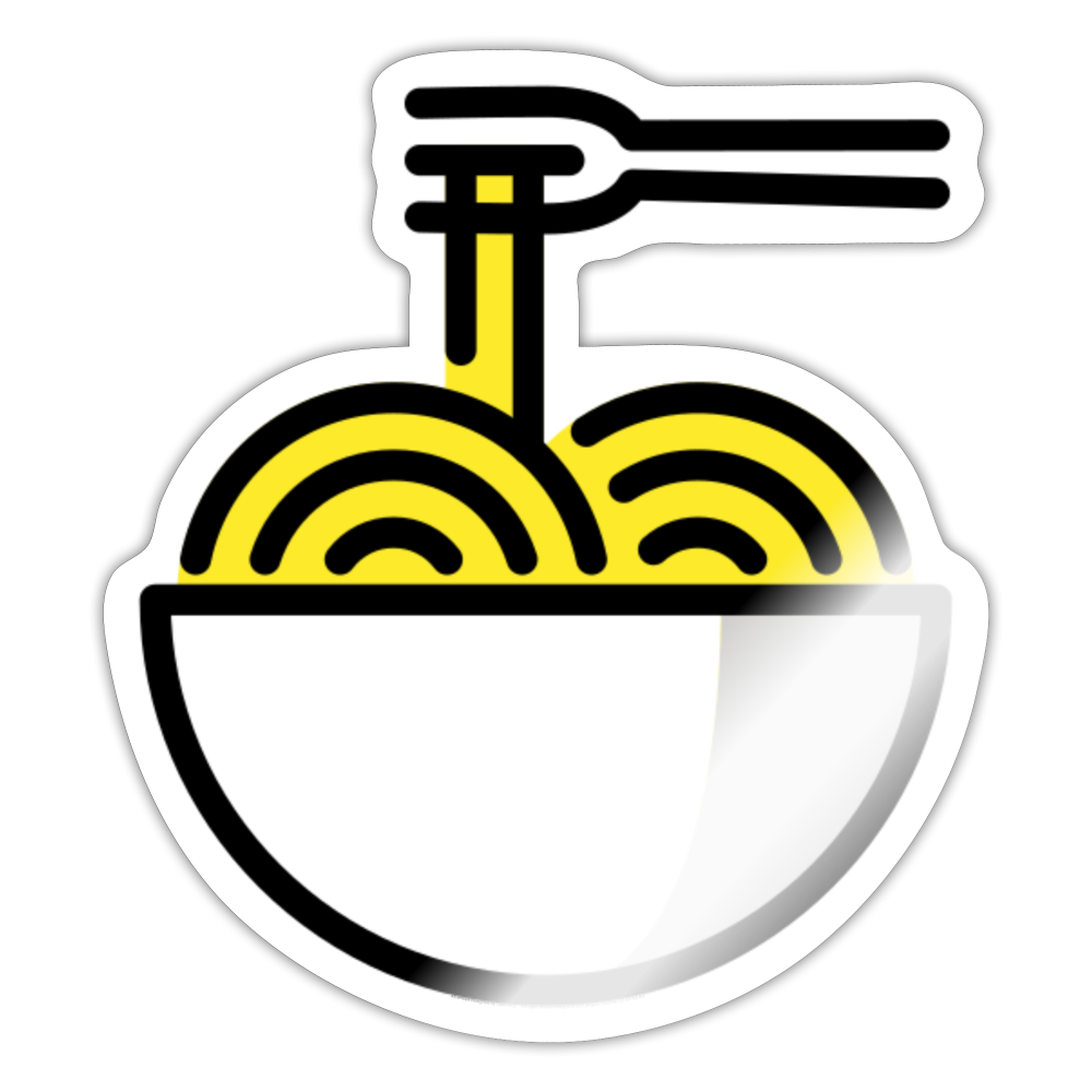 Spagetti Moji Sticker - Emoji.Express - white glossy