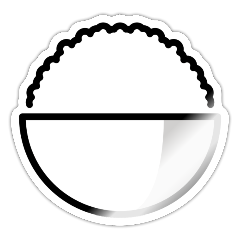 Cooked Rice Moji Sticker - Emoji.Express - white glossy