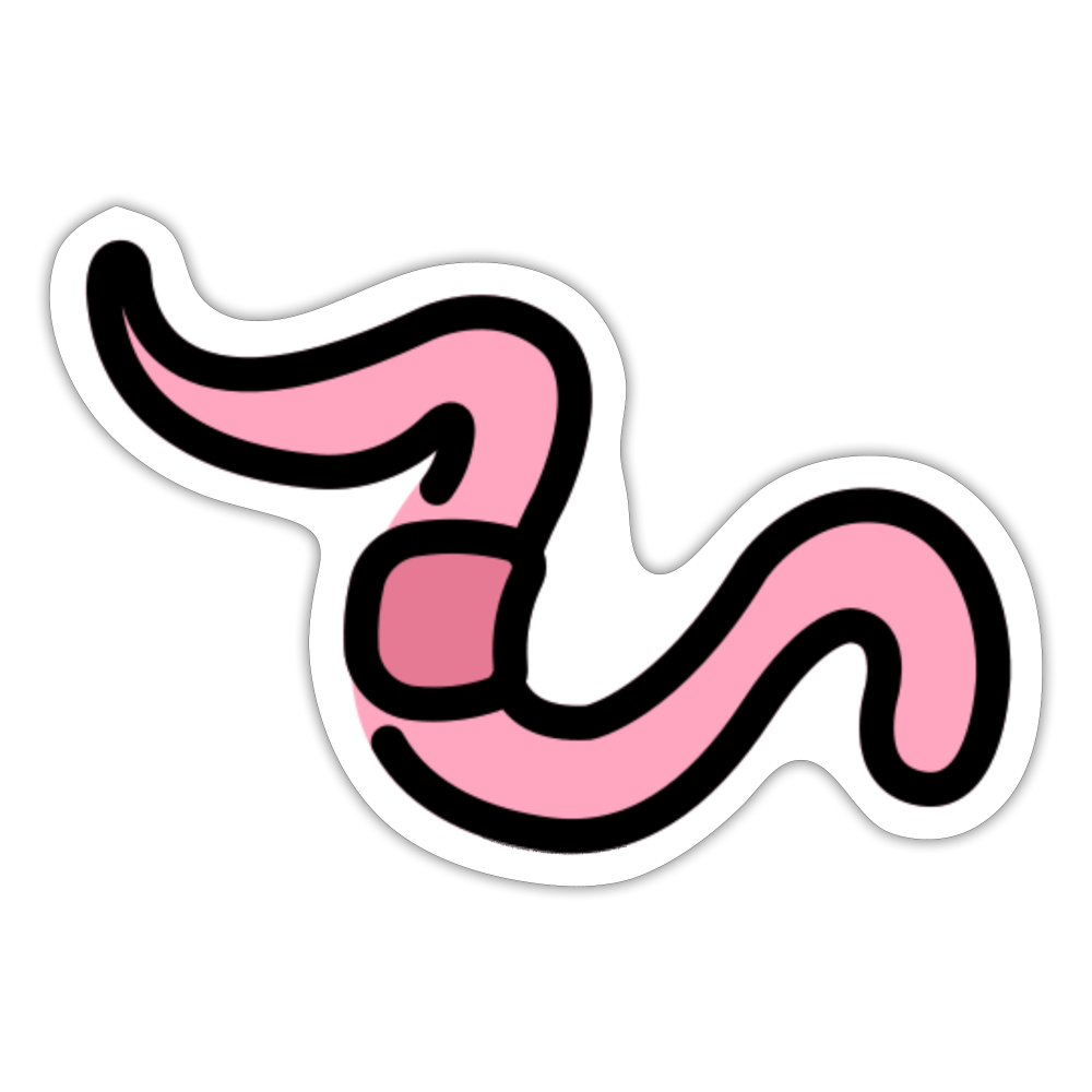 Worm Moji Sticker - Emoji.Express - white matte