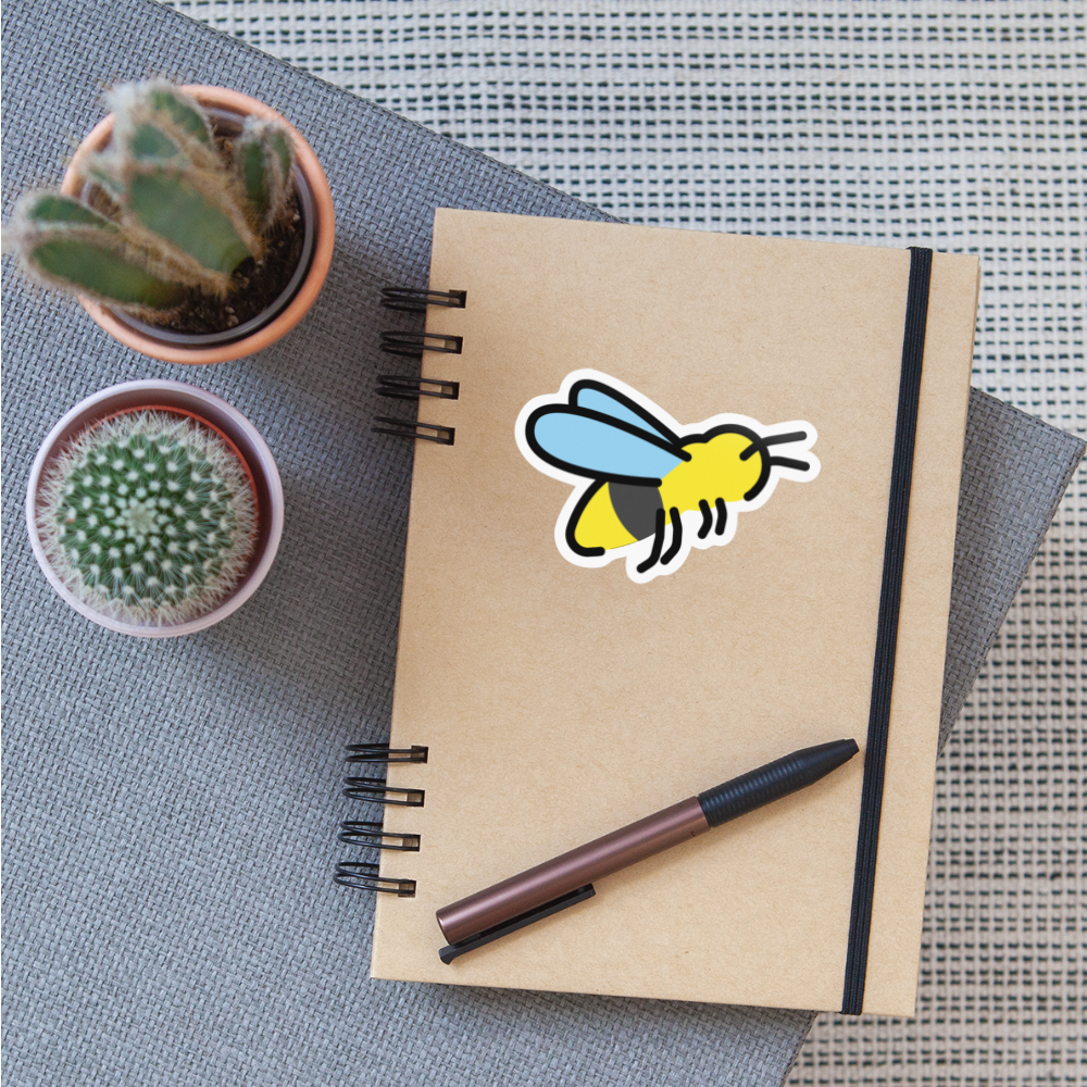 Honeybee Moji Sticker - Emoji.Express - white glossy
