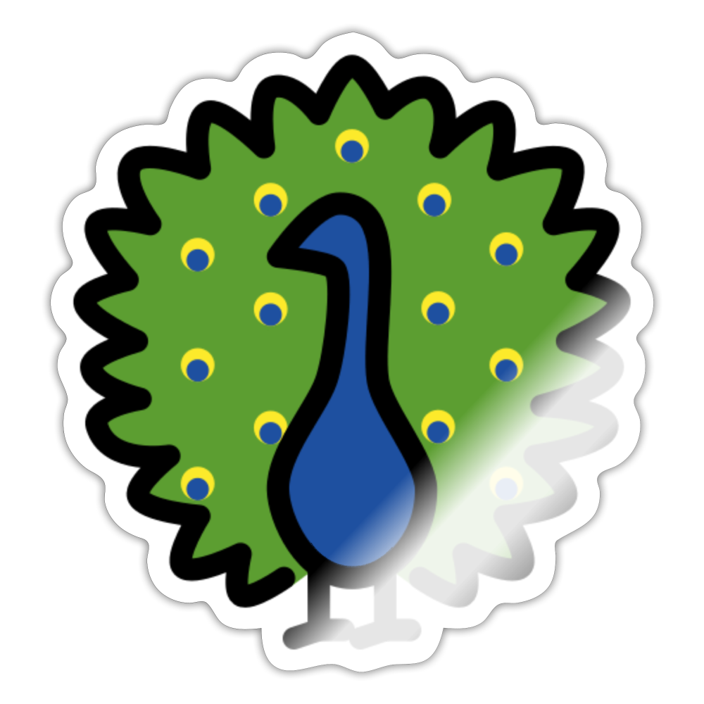 Peacock Moji Sticker - Emoji.Express - white glossy