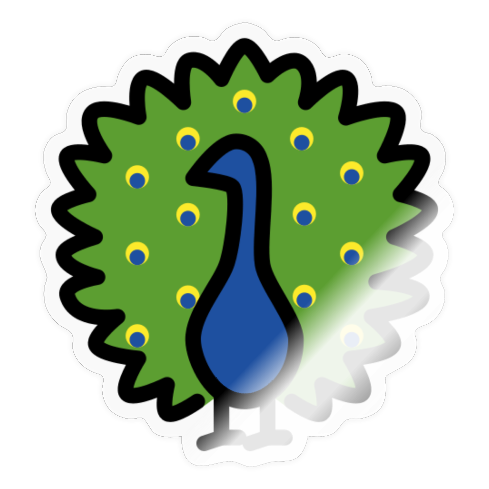 Peacock Moji Sticker - Emoji.Express - transparent glossy