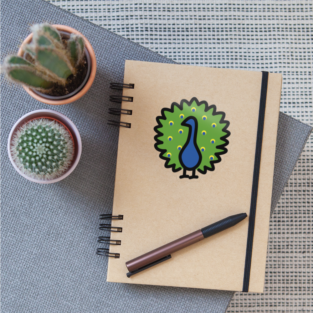 Peacock Moji Sticker - Emoji.Express - transparent glossy