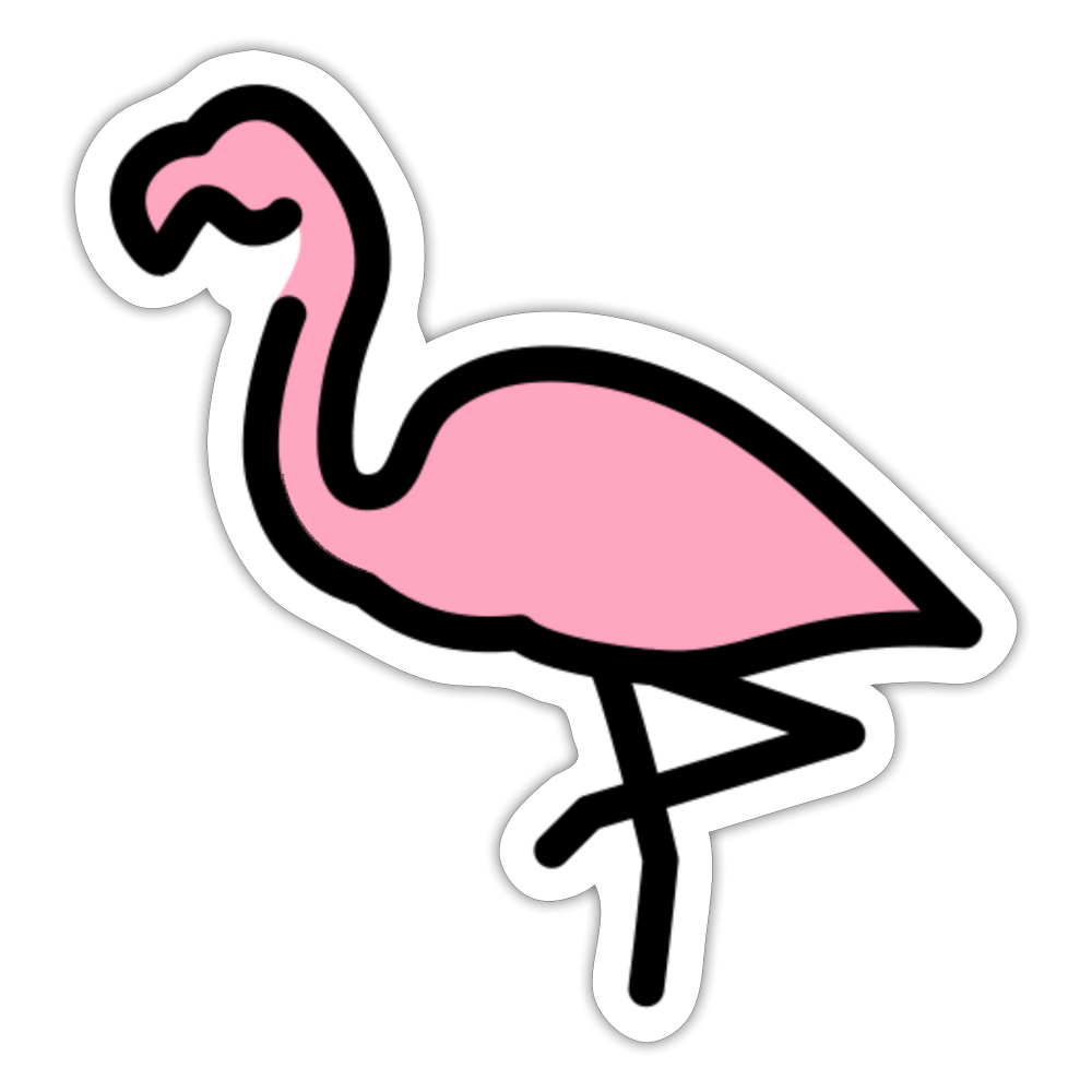 Flamingo Moji Sticker - Emoji.Express - white matte