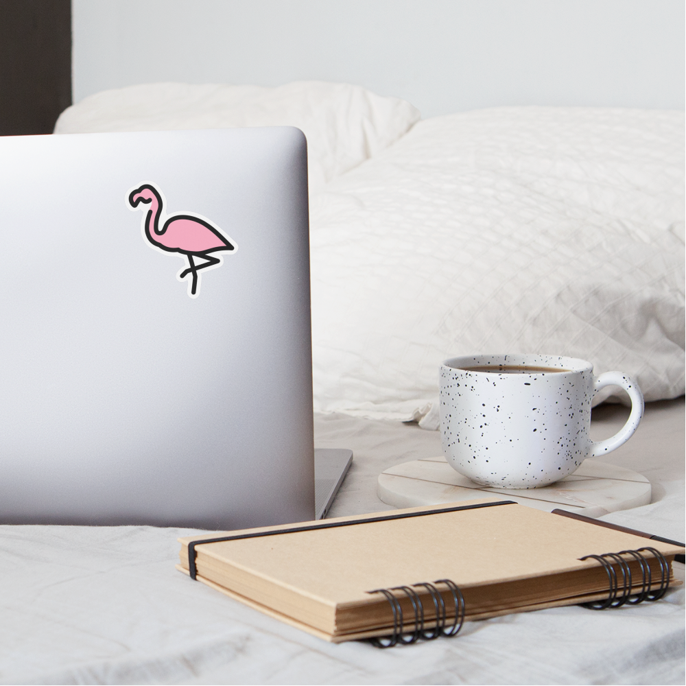 Flamingo Moji Sticker - Emoji.Express - white matte