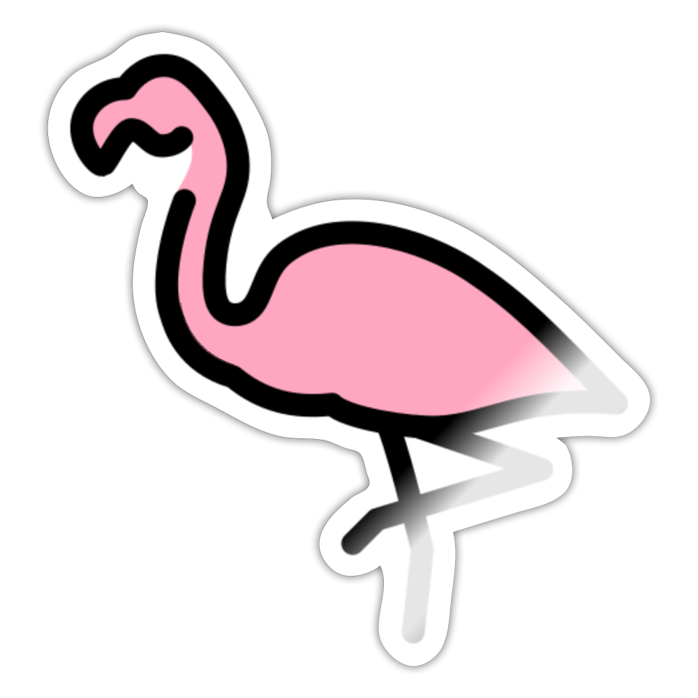 Flamingo Moji Sticker - Emoji.Express - white glossy