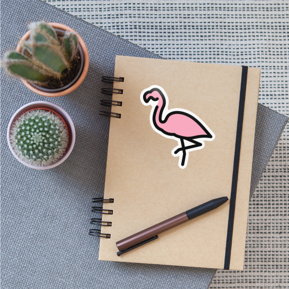 Flamingo Moji Sticker - Emoji.Express - white glossy