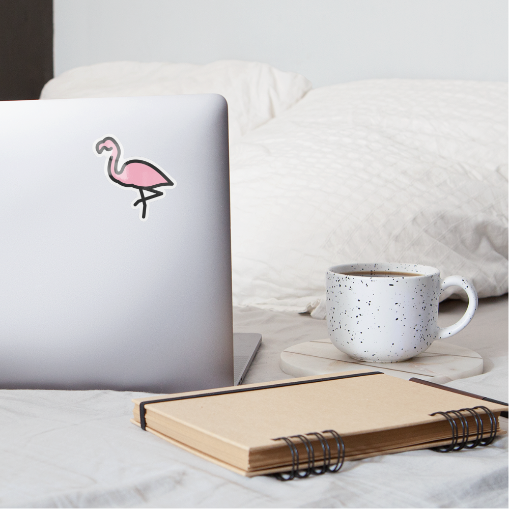 Flamingo Moji Sticker - Emoji.Express - white glossy