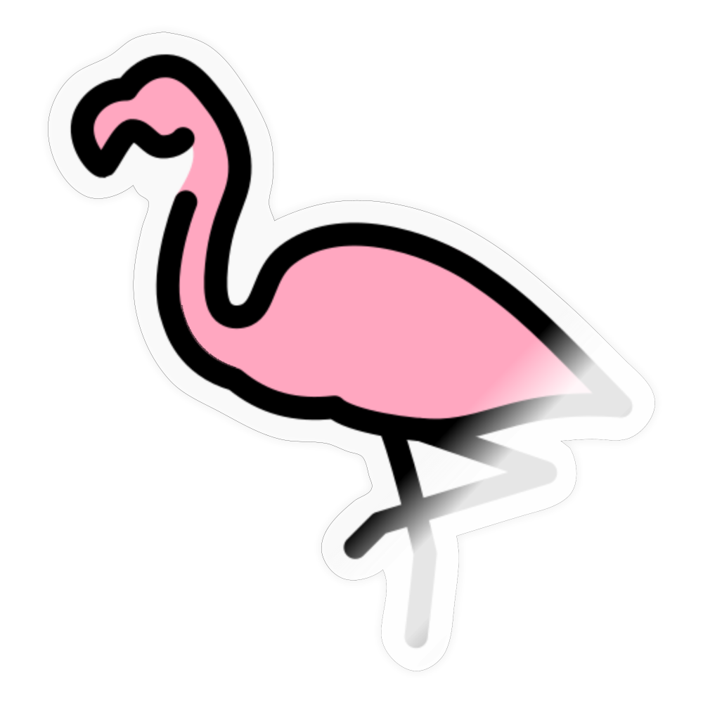 Flamingo Moji Sticker - Emoji.Express - transparent glossy