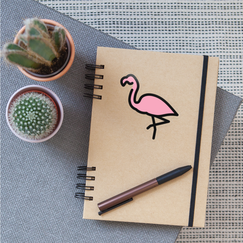 Flamingo Moji Sticker - Emoji.Express - transparent glossy