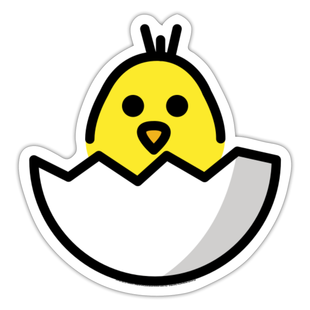 Hatching Chick Moji Sticker - Emoji.Express - white matte