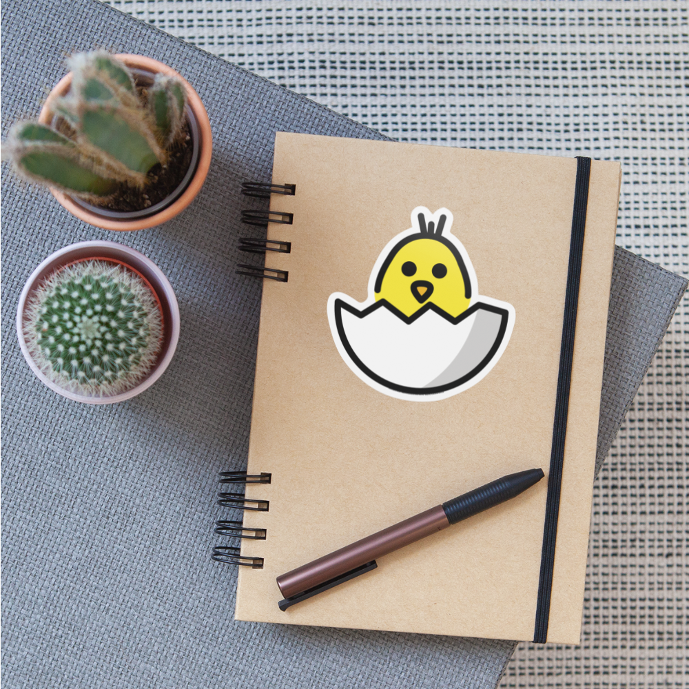 Hatching Chick Moji Sticker - Emoji.Express - white matte