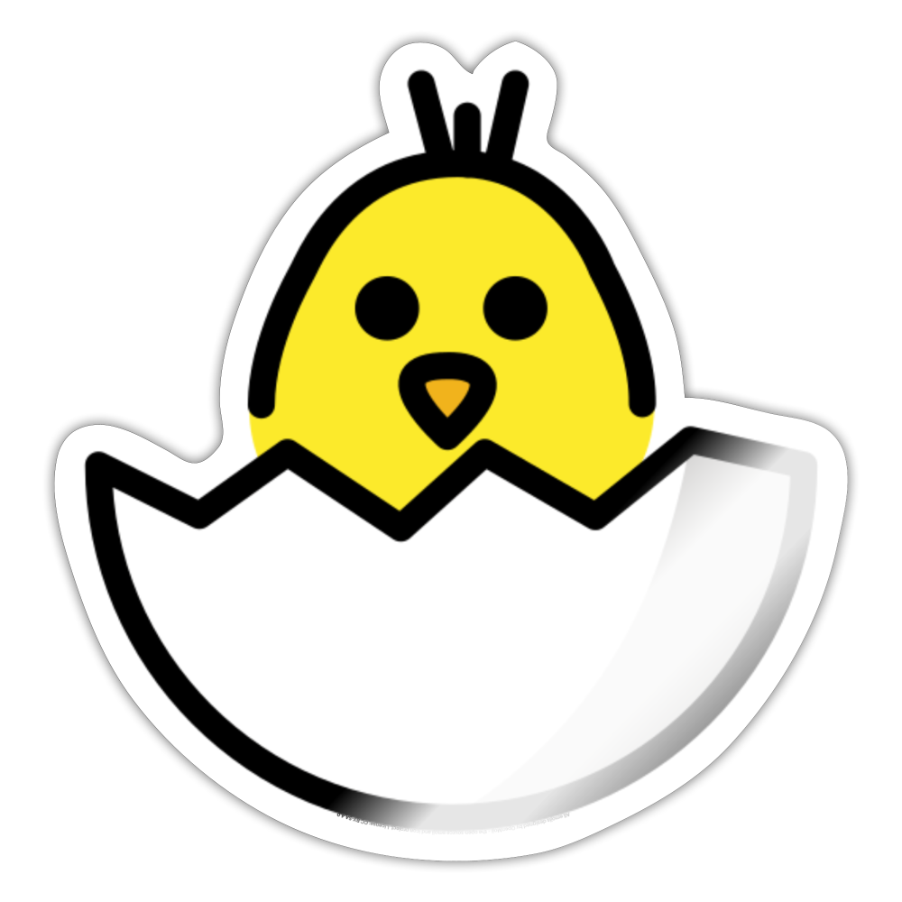 Hatching Chick Moji Sticker - Emoji.Express - white glossy