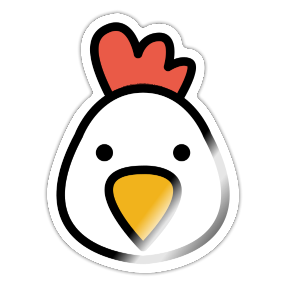 Chicken Moji Sticker - Emoji.Express - white glossy