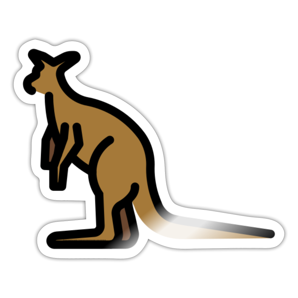 Kangaroo Moji Sticker - Emoji.Express - white glossy