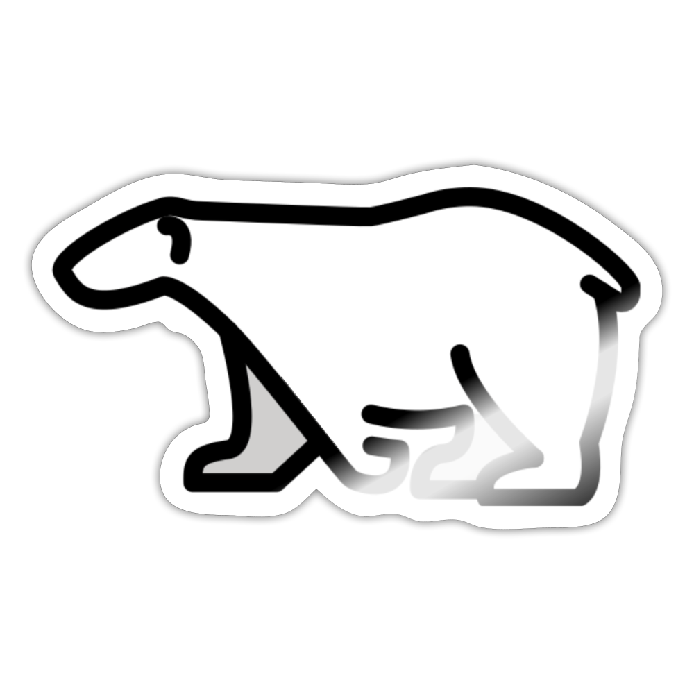 Polar Bear Moji Sticker - Emoji.Express - white glossy