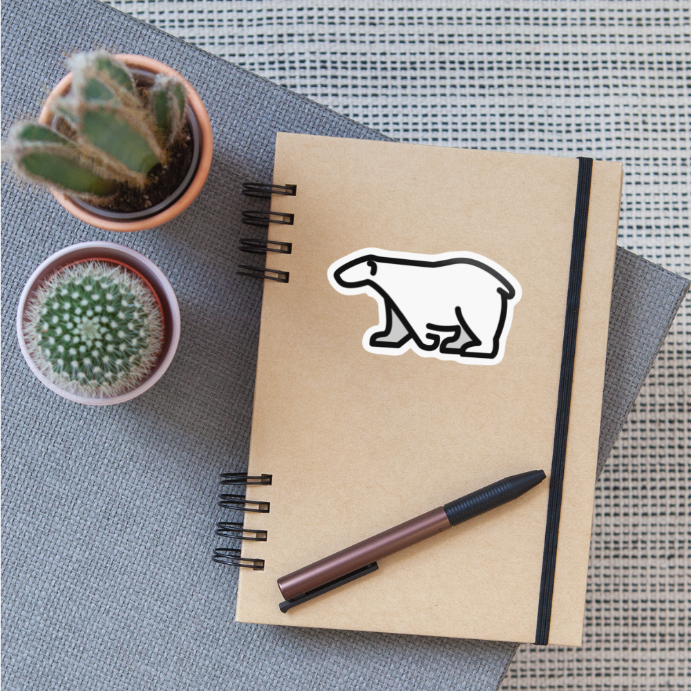 Polar Bear Moji Sticker - Emoji.Express - white glossy