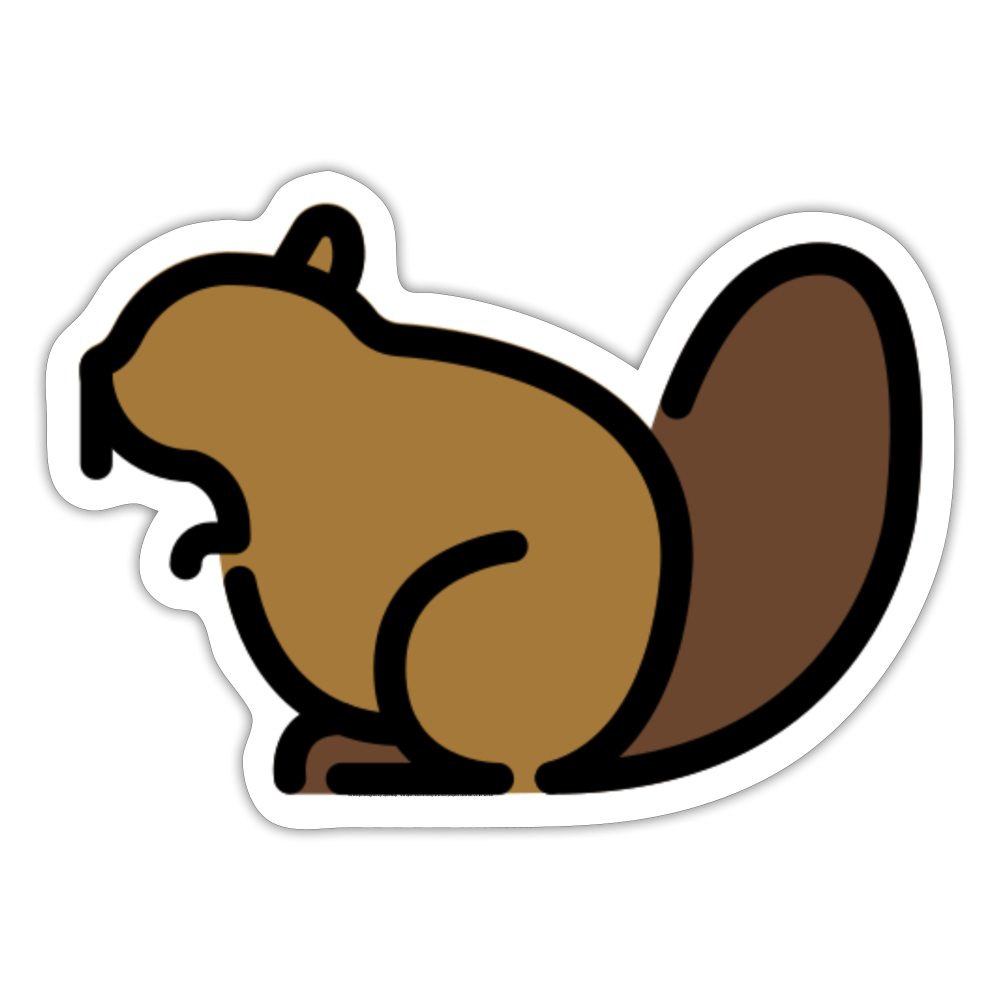 Beaver Moji Sticker - Emoji.Express - white matte