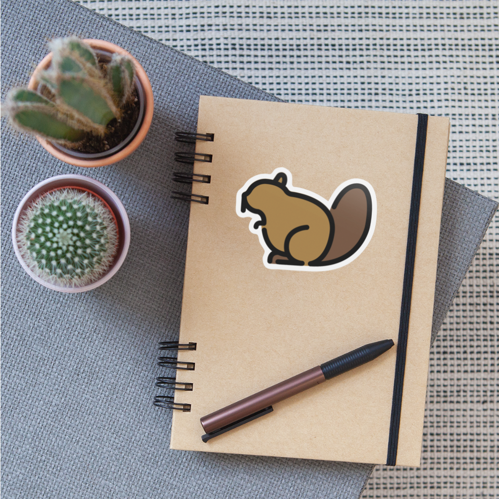 Beaver Moji Sticker - Emoji.Express - white matte